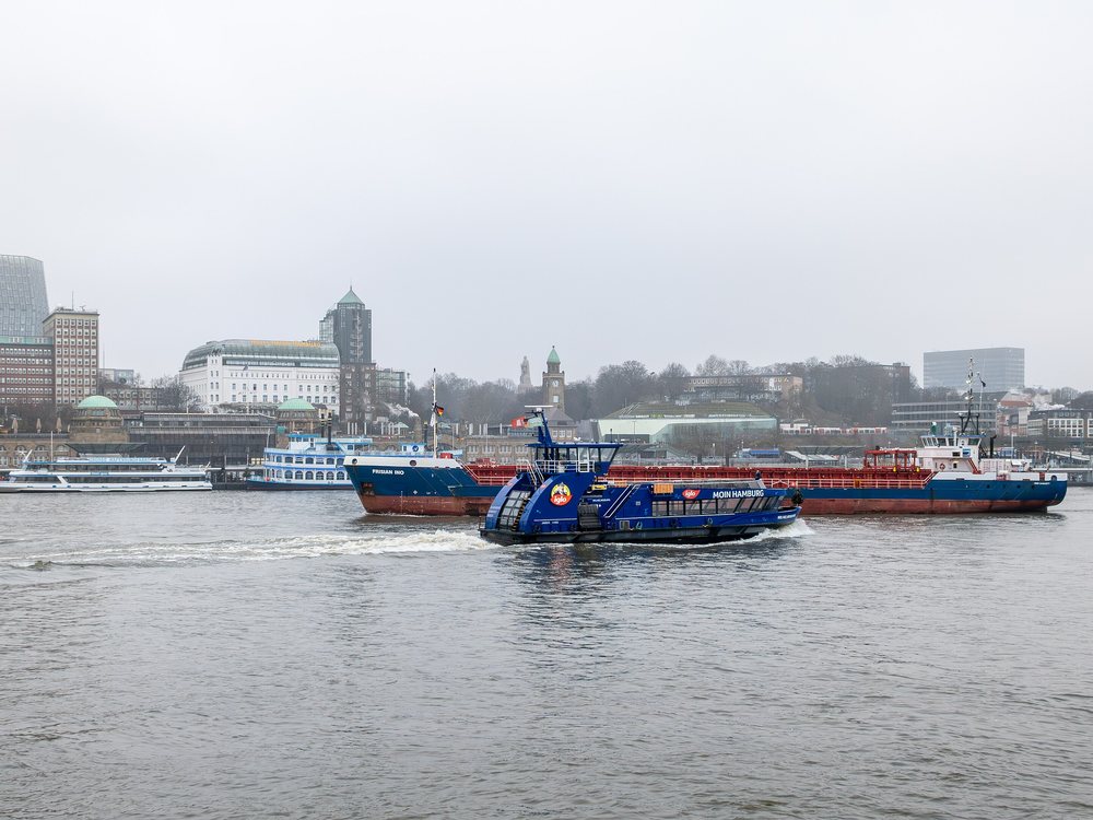 De Elbe bij Hamburg